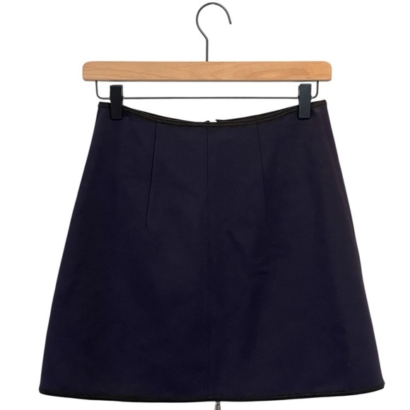 KaufmanFranco Collective Zip A Line Mini Skirt, Navy Blue With Black Trim, Sz. 2 - Picture 3 of 14